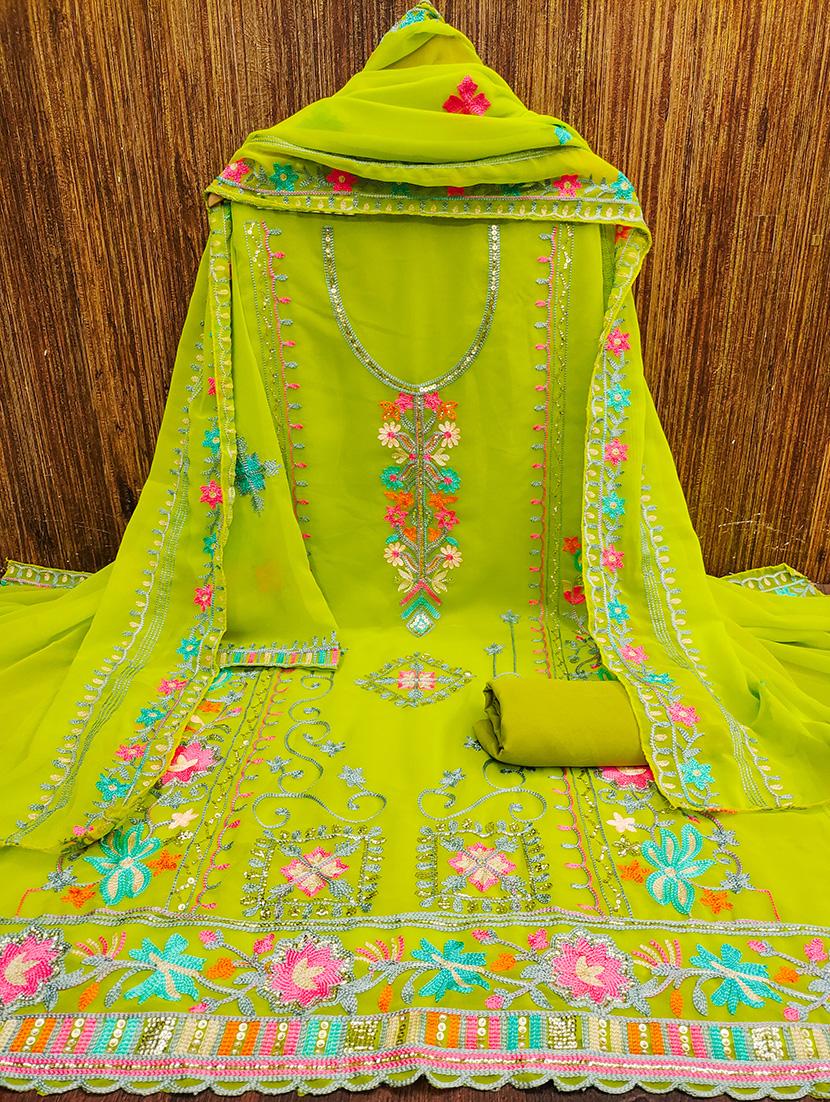 embroidered unstitched suit set - 21021856 -  Standard Image - 1
