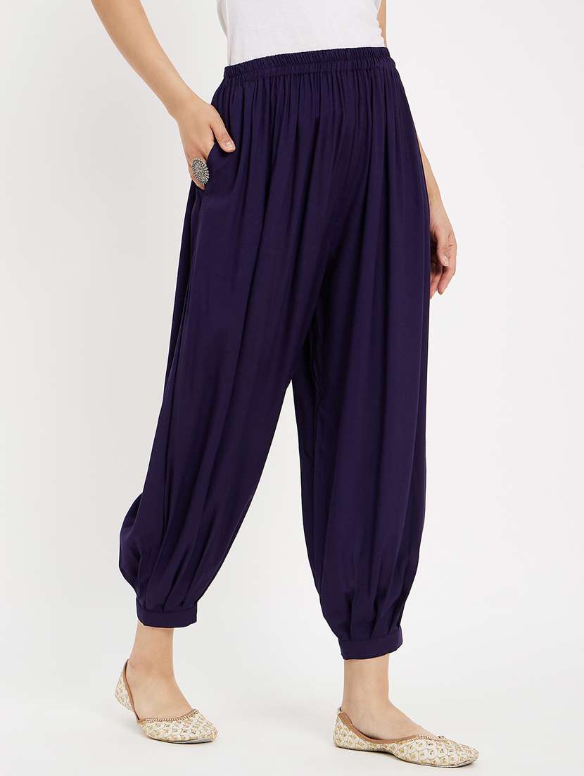 navy blue rayon regular salwars - 21021919 -  Standard Image - 1