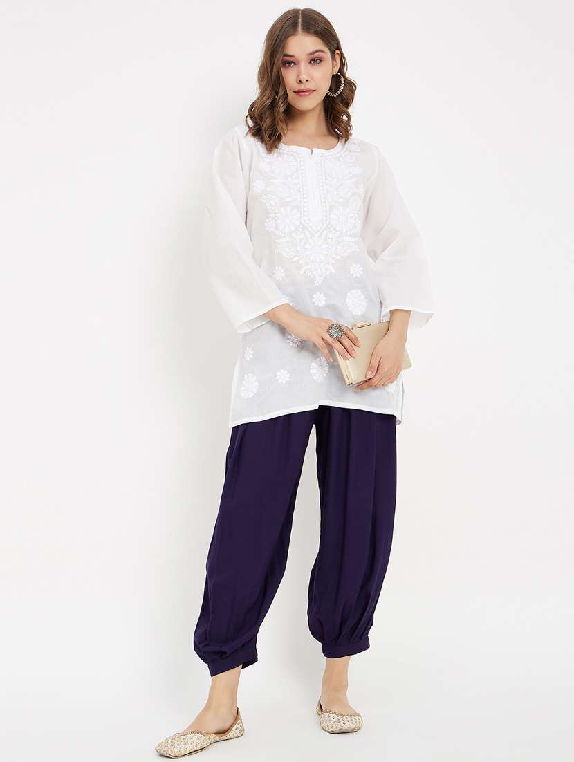 navy blue rayon regular salwars - 21021919 -  Standard Image - 4