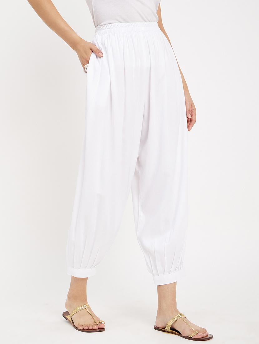 white rayon regular salwars - 21021921 - Standard Image - 1