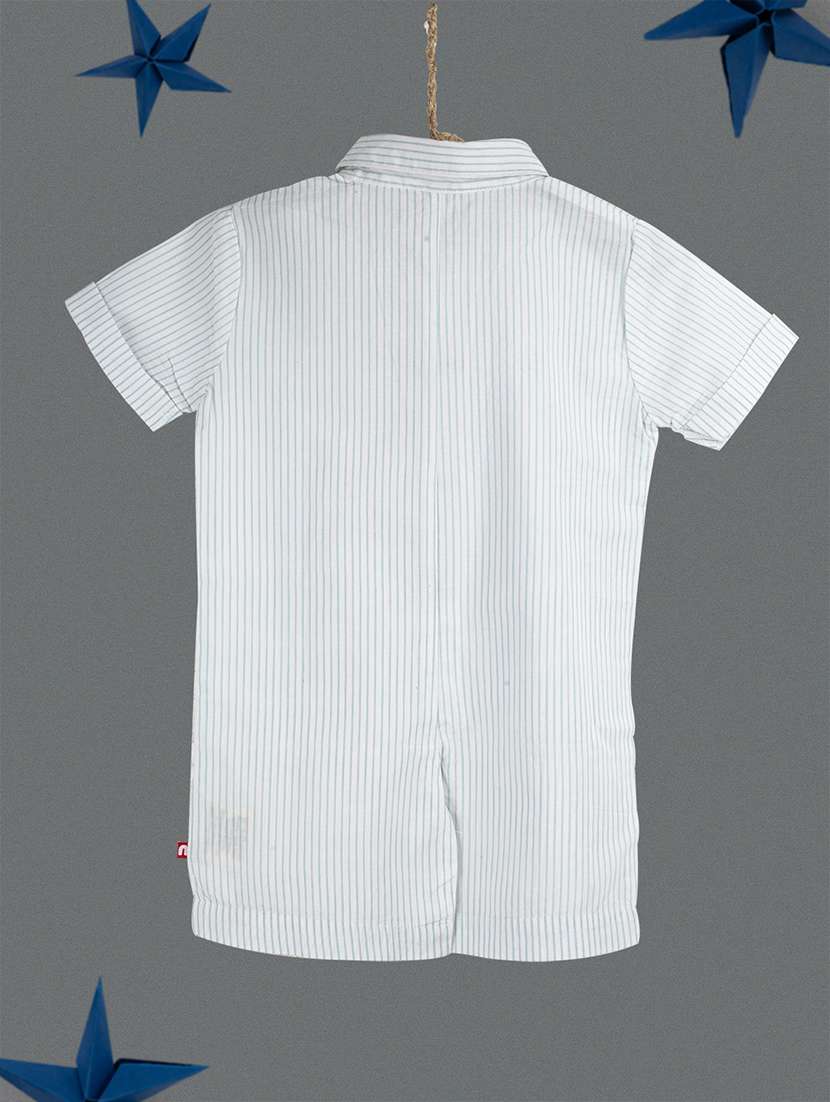 white stripes printed rompers - 21022186 -  Standard Image - 1