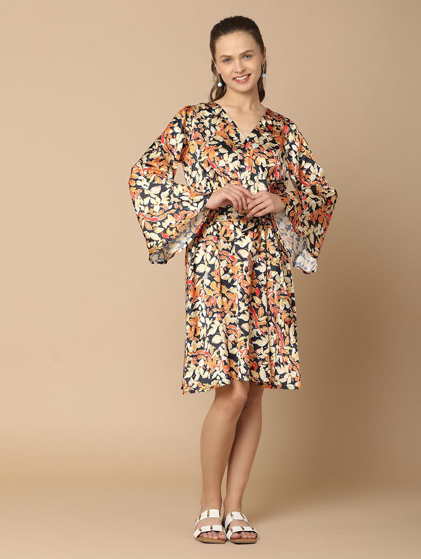women black printed flared dress - 21022451 -  Standard Image - 1