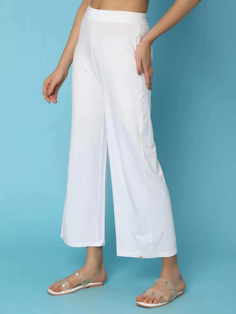 women solid mid rise palazzo - 21022516 -  Standard Image - 1