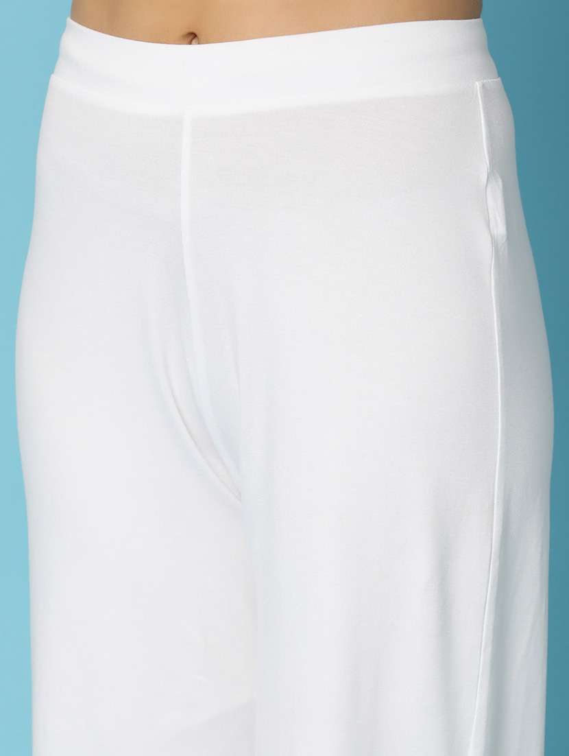 women solid mid rise palazzo - 21022516 -  Standard Image - 4