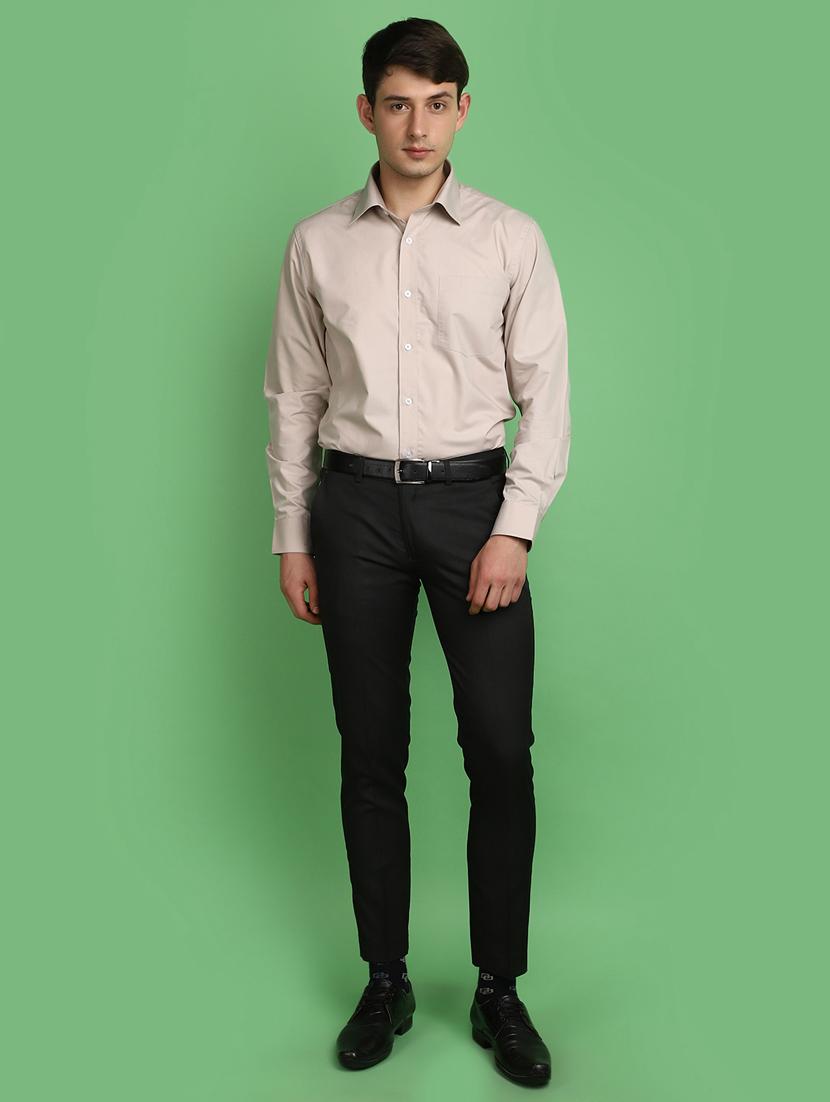 men solid slim fit formal trouser - 21022540 - Standard Image - 4