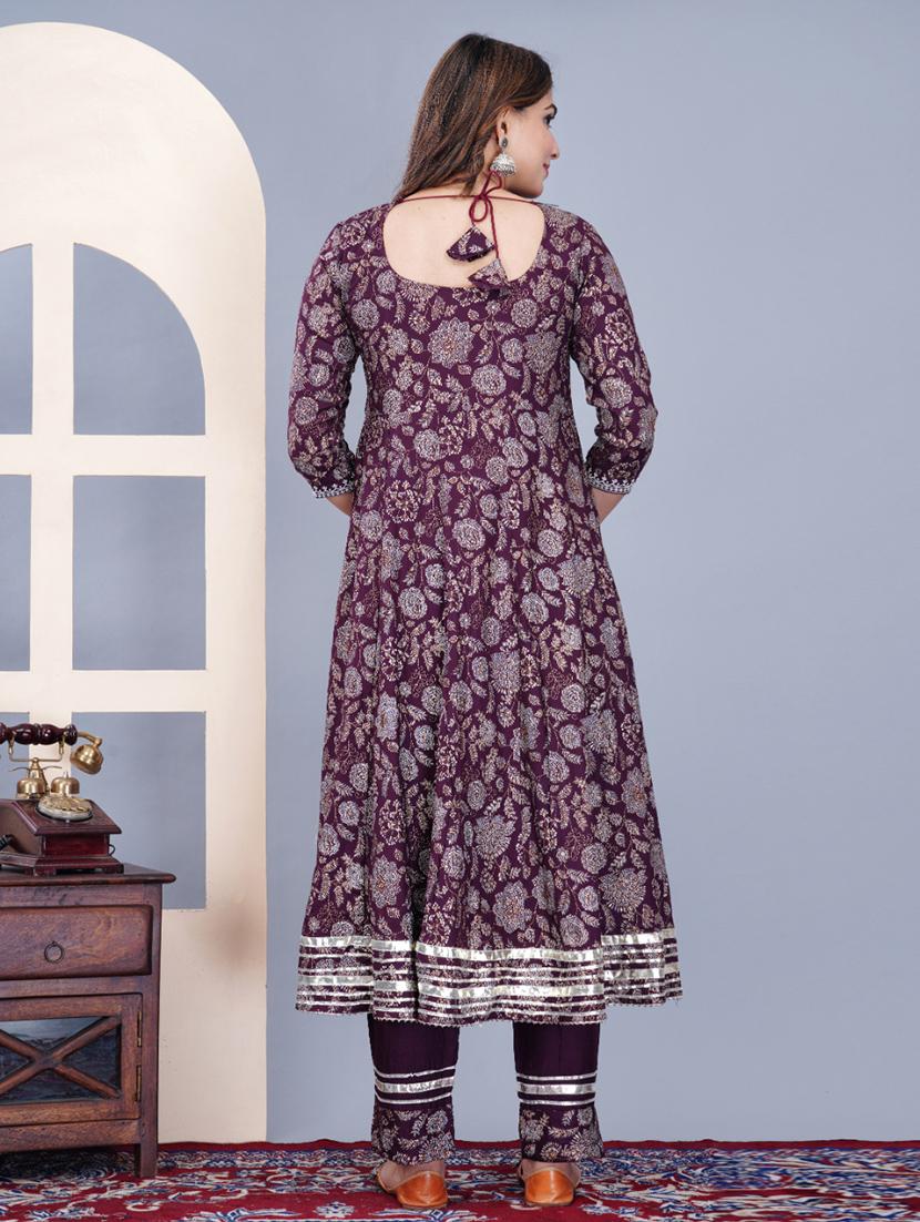women burgundy kurta pant set with dupatta - 21022551 - Standard Image - 1