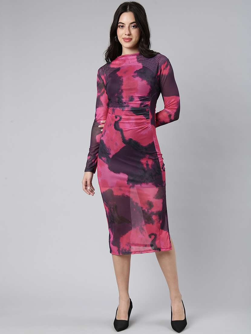 women tie & dyed bodycon dress - 21023282 - Standard Image - 1