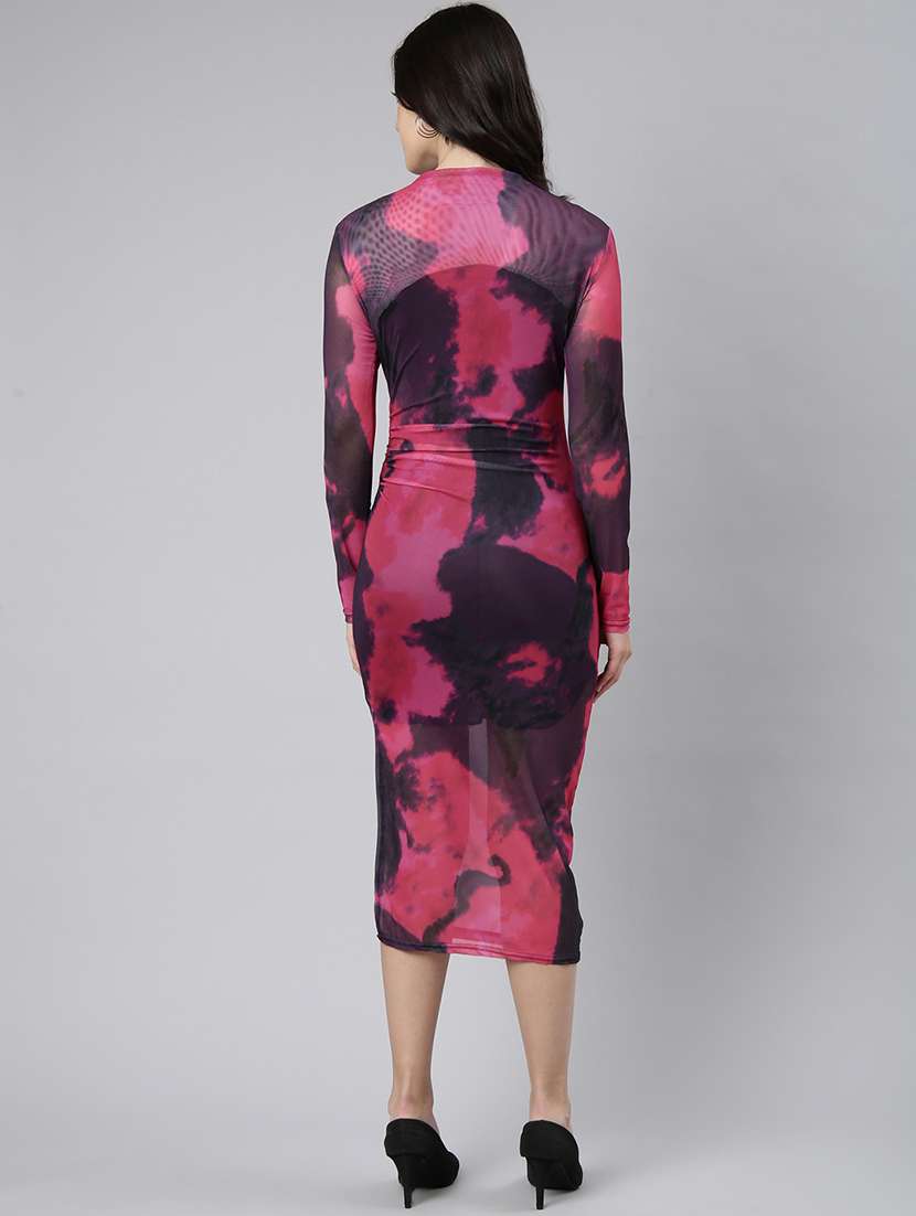 women tie & dyed bodycon dress - 21023282 - Standard Image - 4