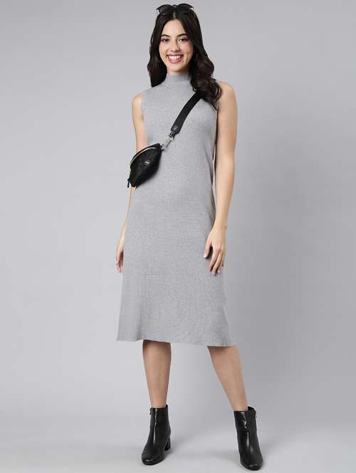 women turtle neck a-line dress - 21023288 - Standard Image - 0