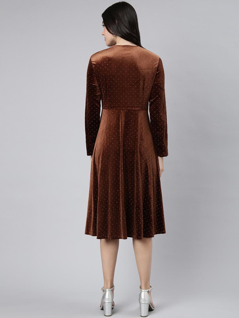 women v neck a-line dress - 21023294 - Standard Image - 4