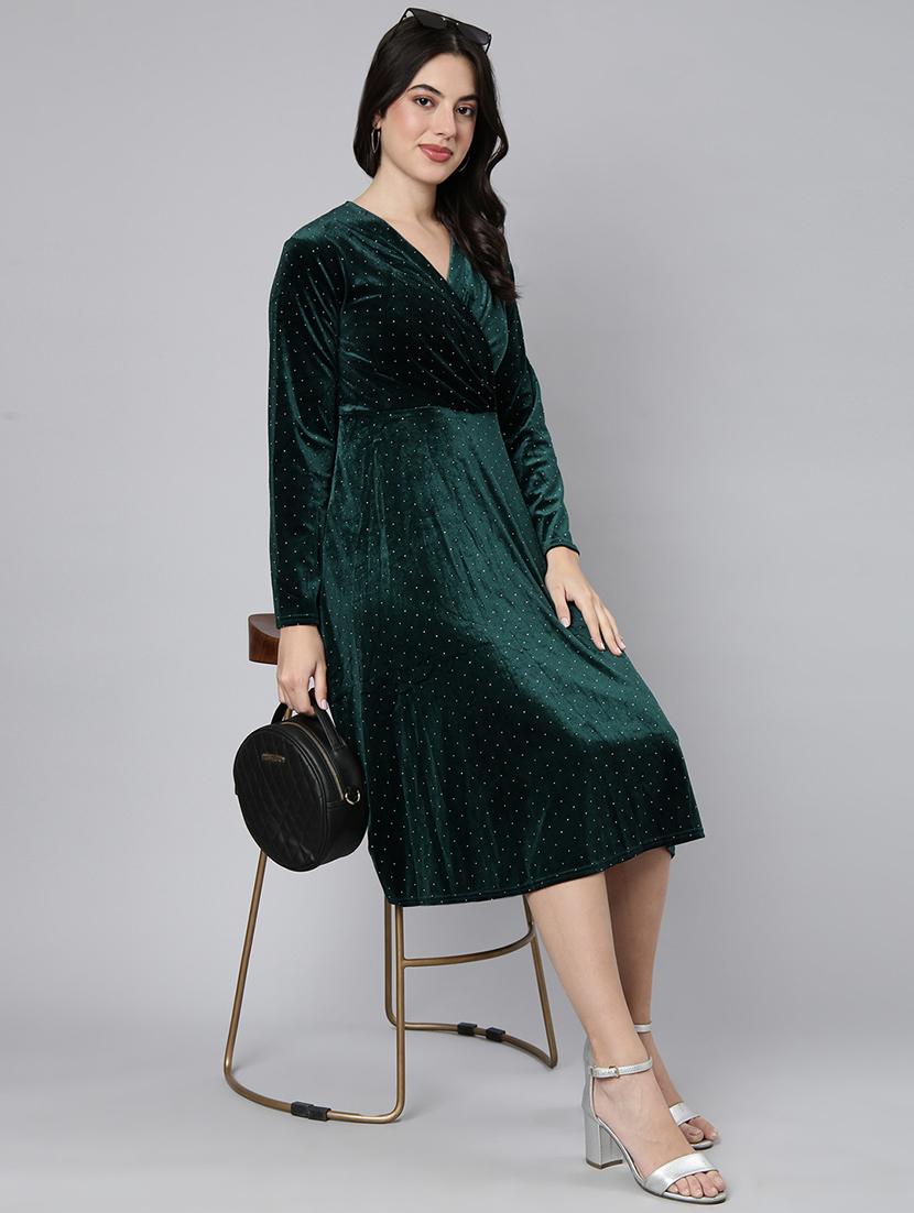 women v neck a-line dress - 21023295 -  Standard Image - 1