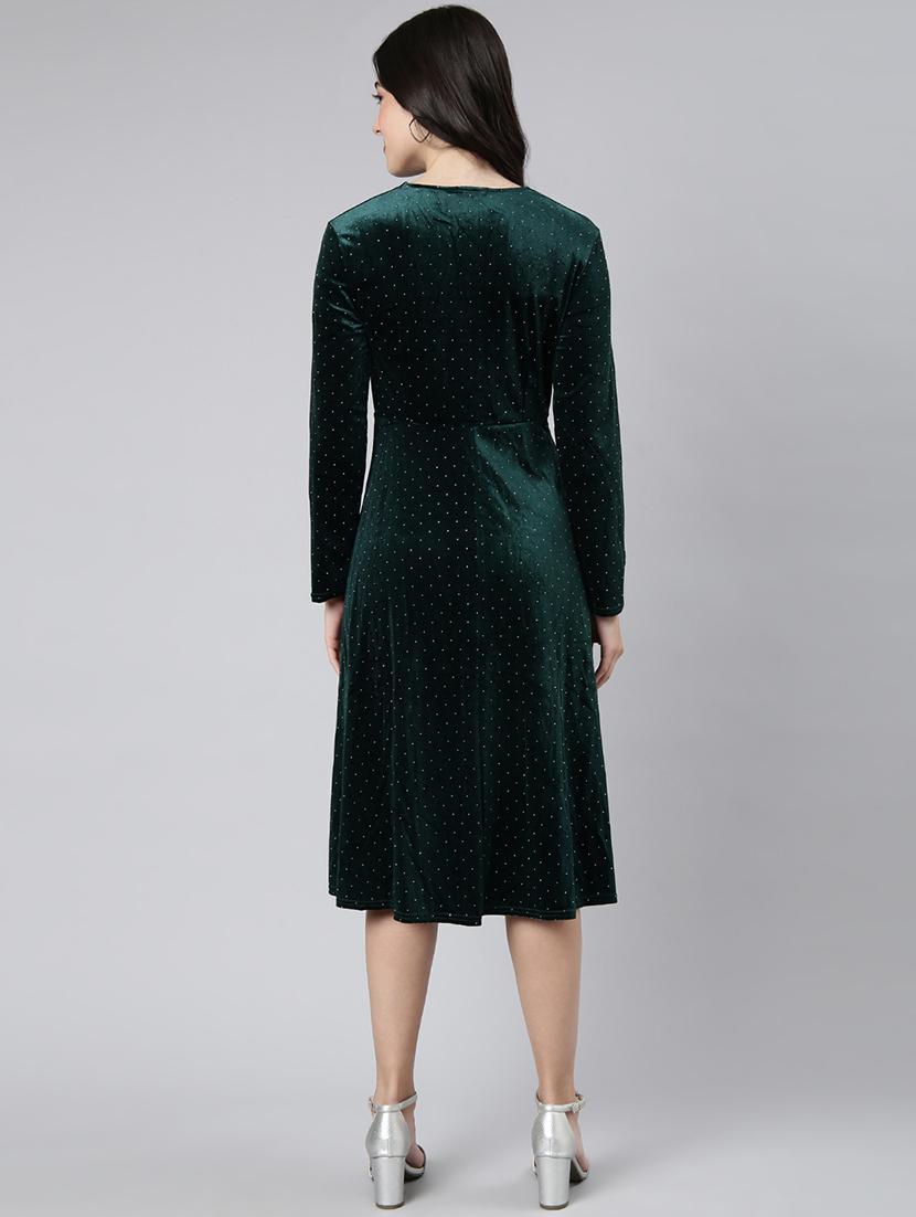 women v neck a-line dress - 21023295 - Standard Image - 4