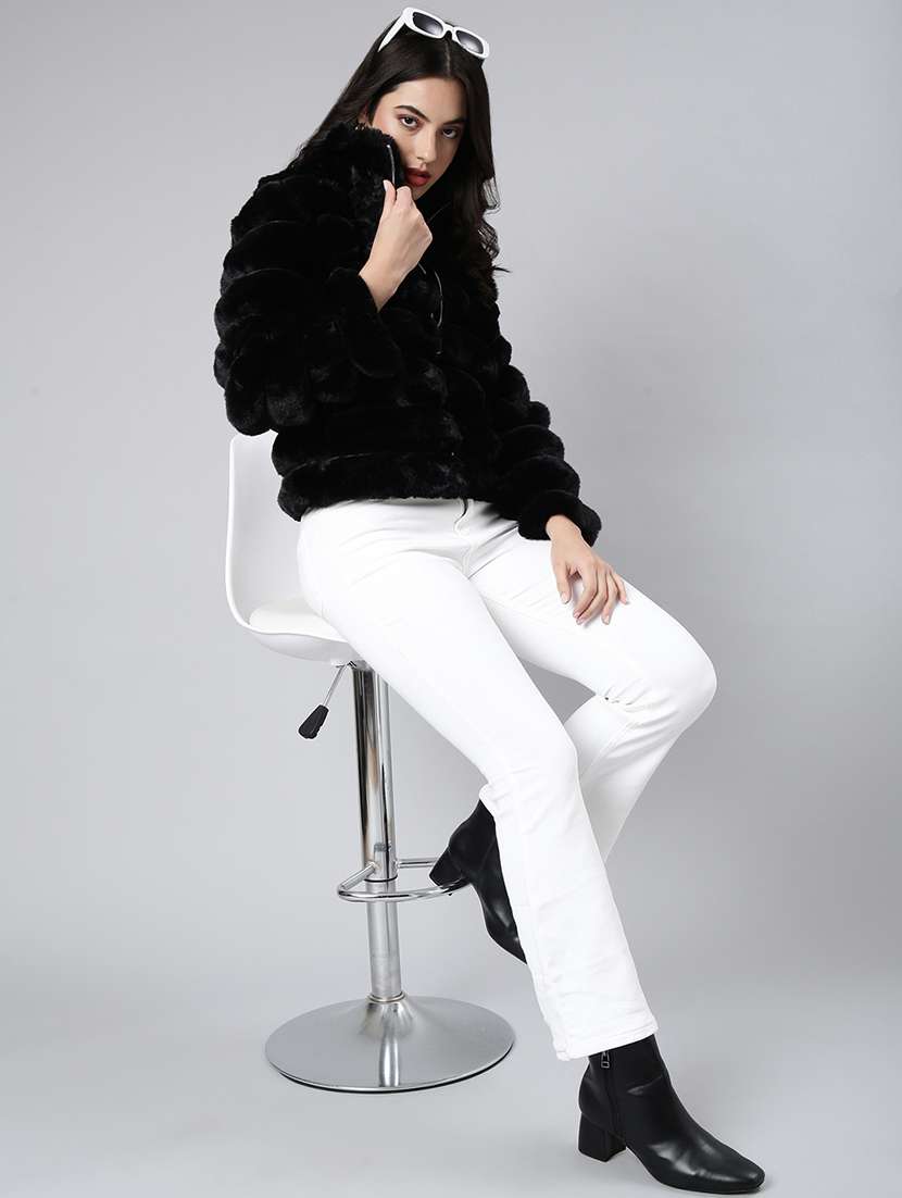 women long sleeved solid quilted jacket - 21023304 -  Standard Image - 4