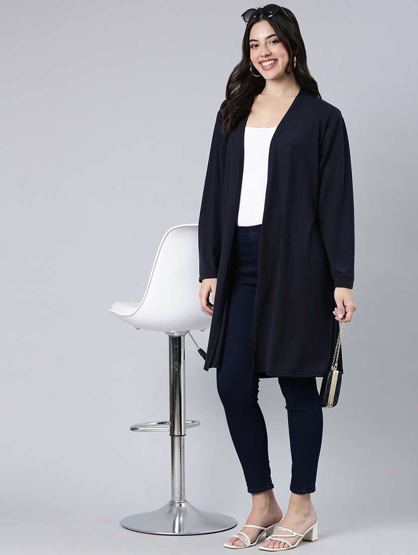 navy blue acrylic shrug - 21023321 - Standard Image - 1