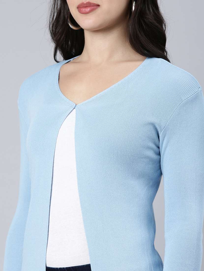 women long sleeved solid regular shrug - 21023327 -  Standard Image - 6