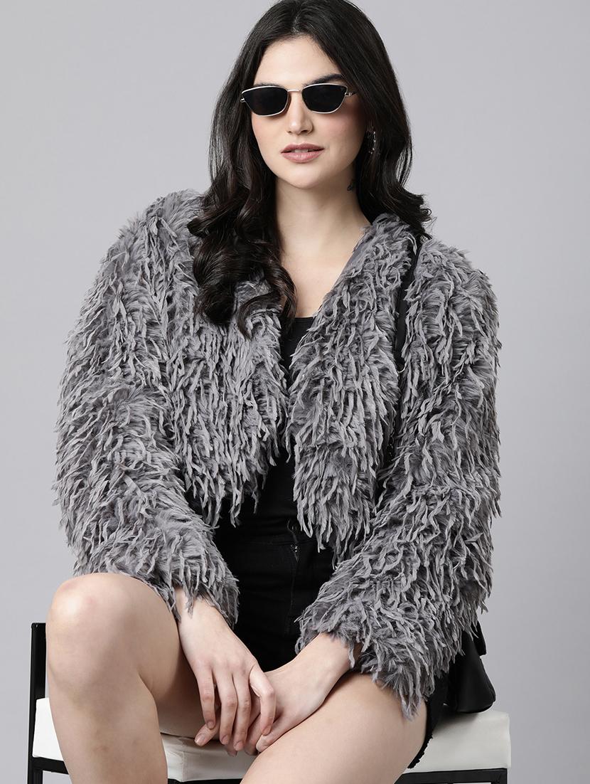 grey acrylic shrug - 21023343 - Standard Image - 1