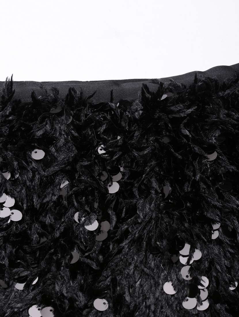 black nylon straight skirts - 21023357 -  Standard Image - 6