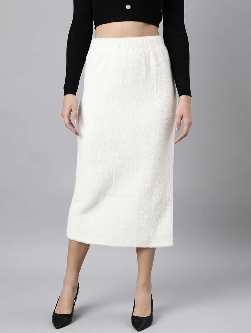 women mid-rise solid pencil skirt