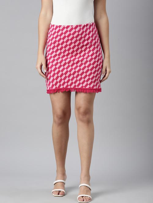 women mid-rise houndstooth pencil skirt - 21023388 - Standard Image - 0