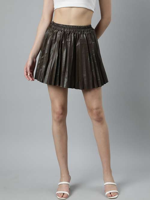 women mid-rise solid flared skirt - 21023403 -  Standard Image - 0