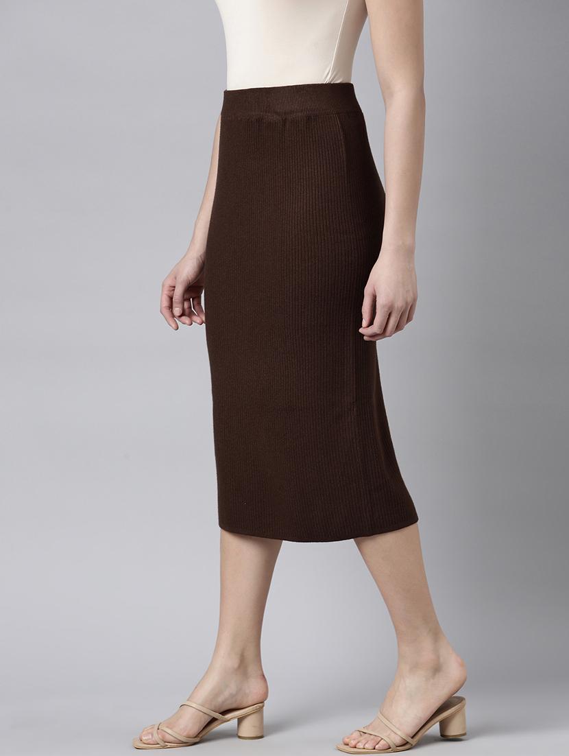 women mid-rise self-designed straight skirt - 21023418 - Standard Image - 1