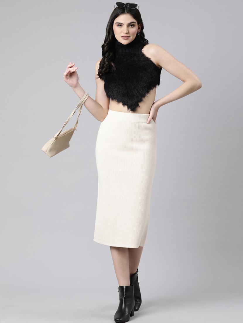 women mid-rise self-designed straight skirt - 21023428 - Standard Image - 4