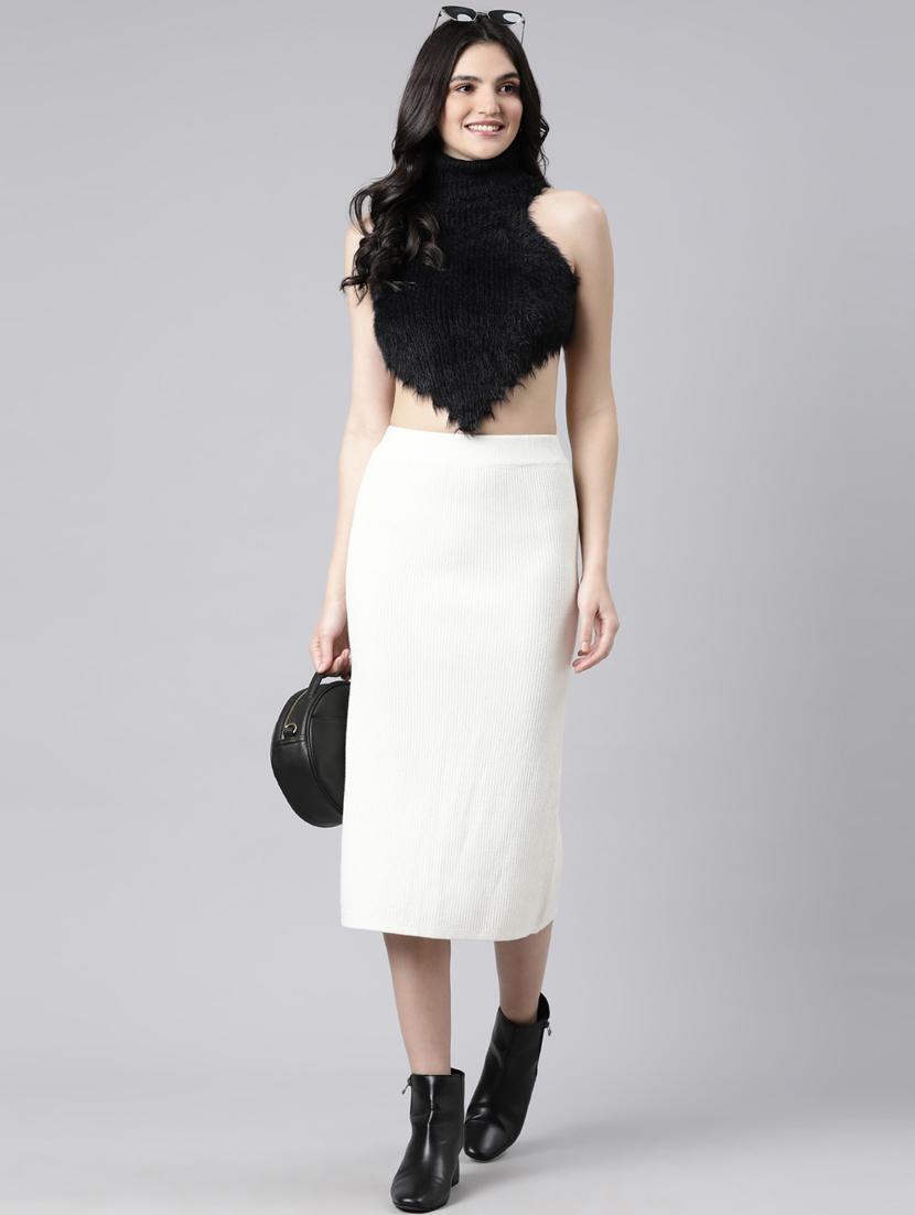 women mid-rise self-designed straight skirt - 21023429 - Standard Image - 4