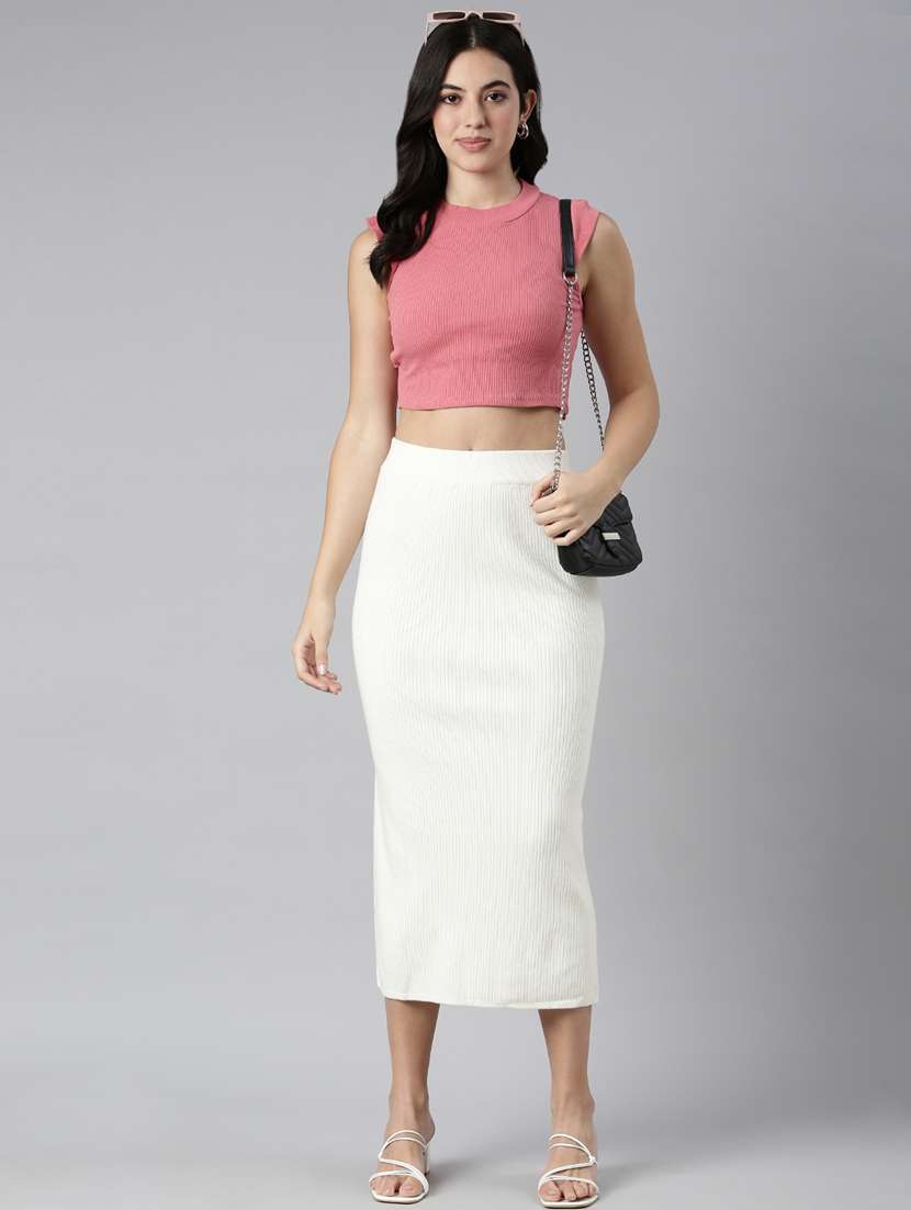 women mid-rise self-designed straight skirt - 21023430 -  Standard Image - 4