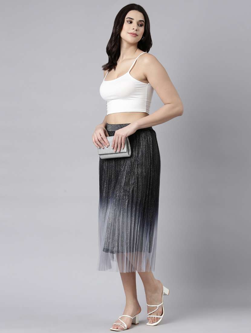 women mid-rise ombre flared skirt - 21023435 -  Standard Image - 4