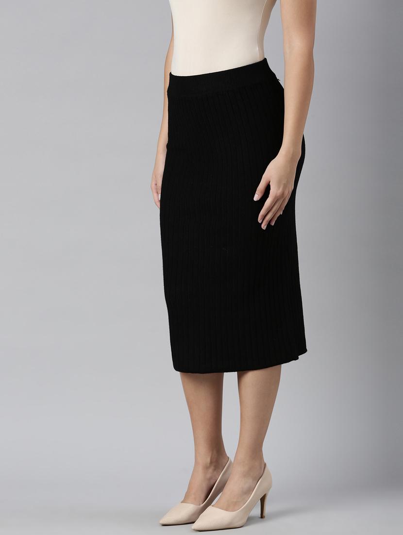 women mid-rise self-designed straight skirt - 21023449 - Standard Image - 1
