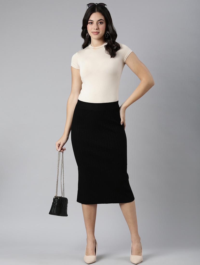 women mid-rise self-designed straight skirt - 21023449 - Standard Image - 4
