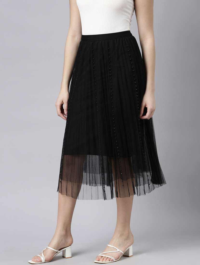women mid-rise embellished flared skirt - 21023452 -  Standard Image - 1