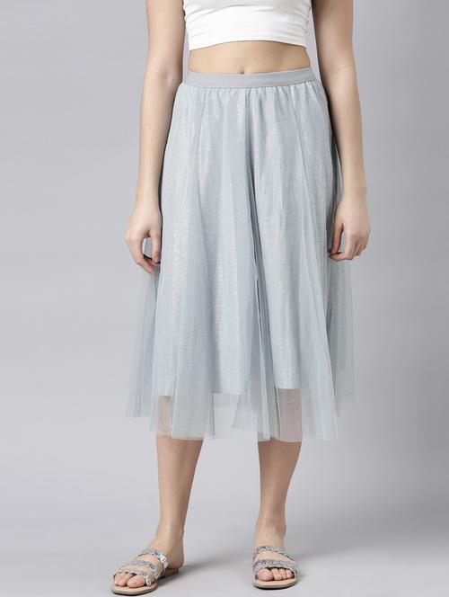 women mid-rise solid flared skirt - 21023455 - Standard Image - 0
