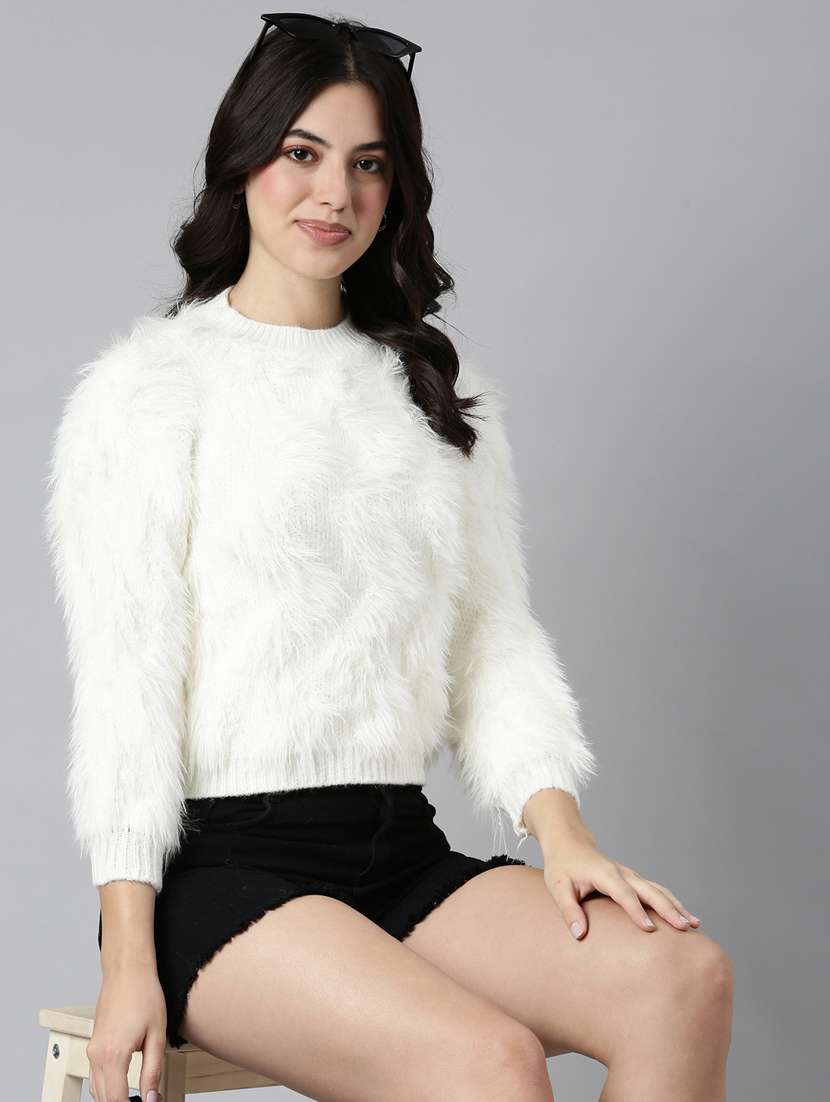 women long sleeved solid pullover - 21023481 -  Standard Image - 1