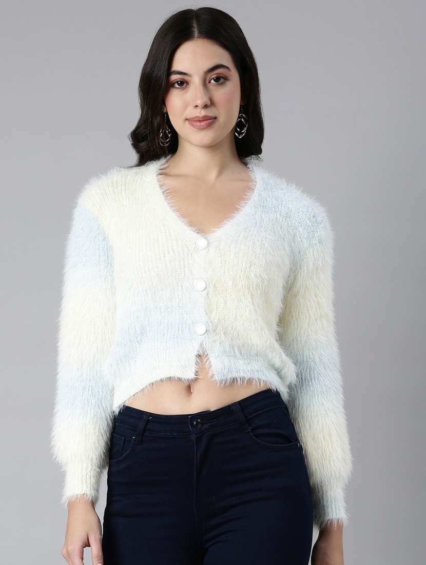 women ombre acrylic cardigan