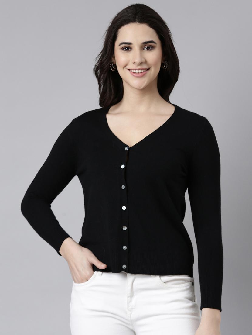 women solid acrylic cardigan - 21023517 - Zoom Image - 0