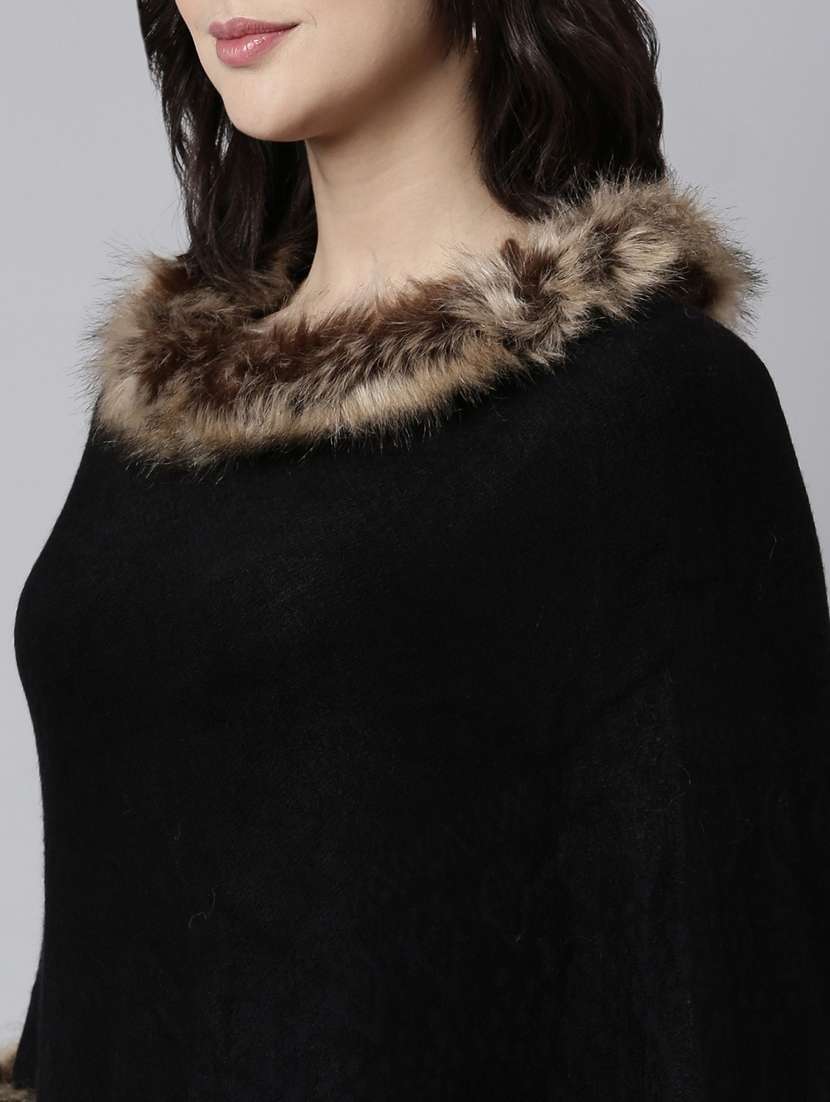 women black solids ponchos - 21023611 -  Standard Image - 6