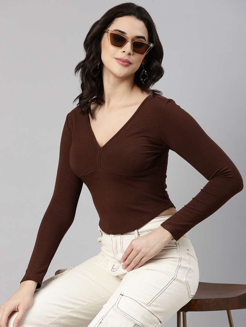 women solid color regular top - 21023639 -  Standard Image - 1