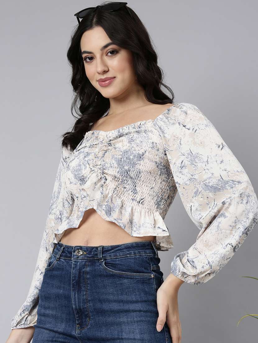 women abstract printed peplum top - 21023644 -  Standard Image - 1