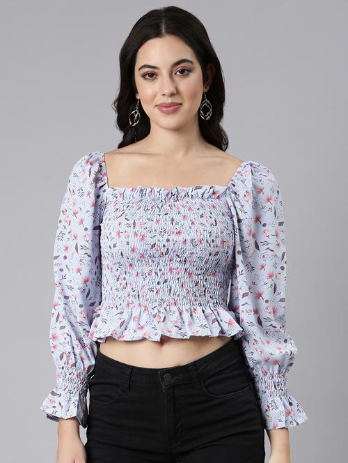 women floral printed peplum top - 21023649 - Standard Image - 0