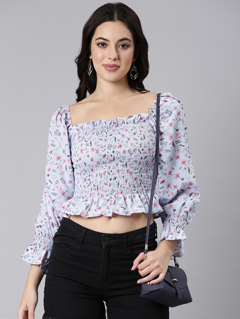 women floral printed peplum top - 21023649 - Standard Image - 1