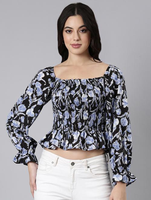women floral printed peplum top - 21023653 - Standard Image - 0