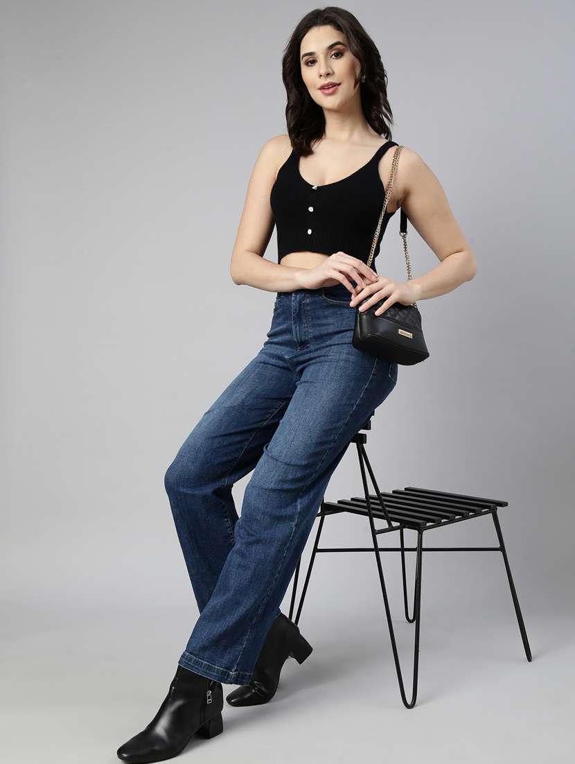 women solid color crop top - 21023660 -  Standard Image - 4