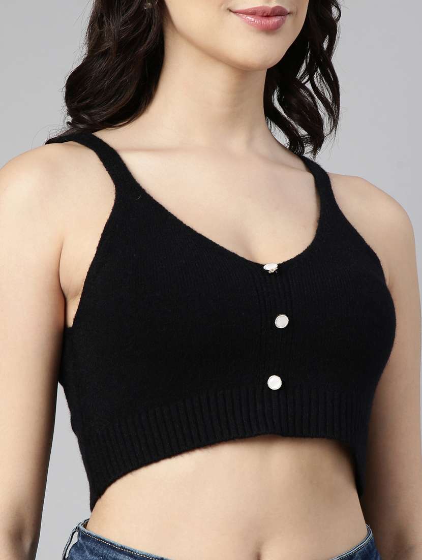 women solid color crop top - 21023660 -  Standard Image - 6
