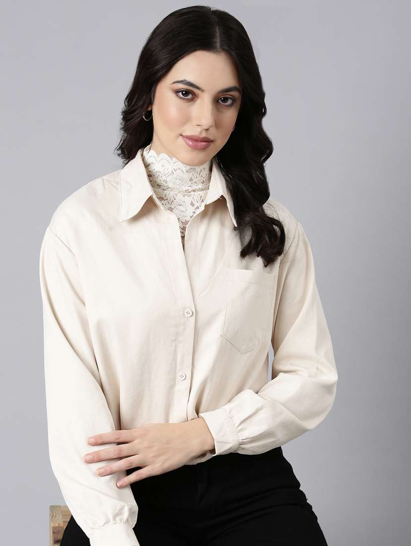 women solid color shirt top - 21023681 -  Standard Image - 1