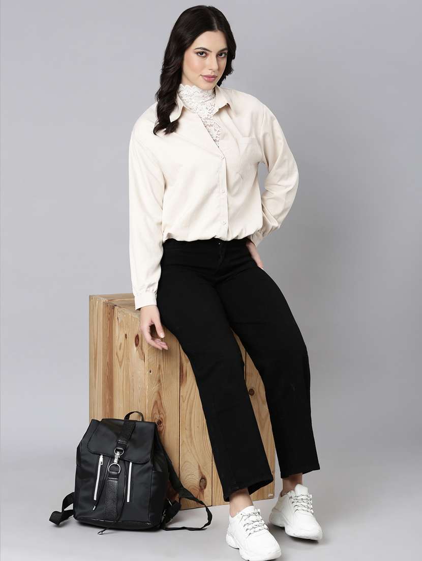women solid color shirt top - 21023681 - Standard Image - 4