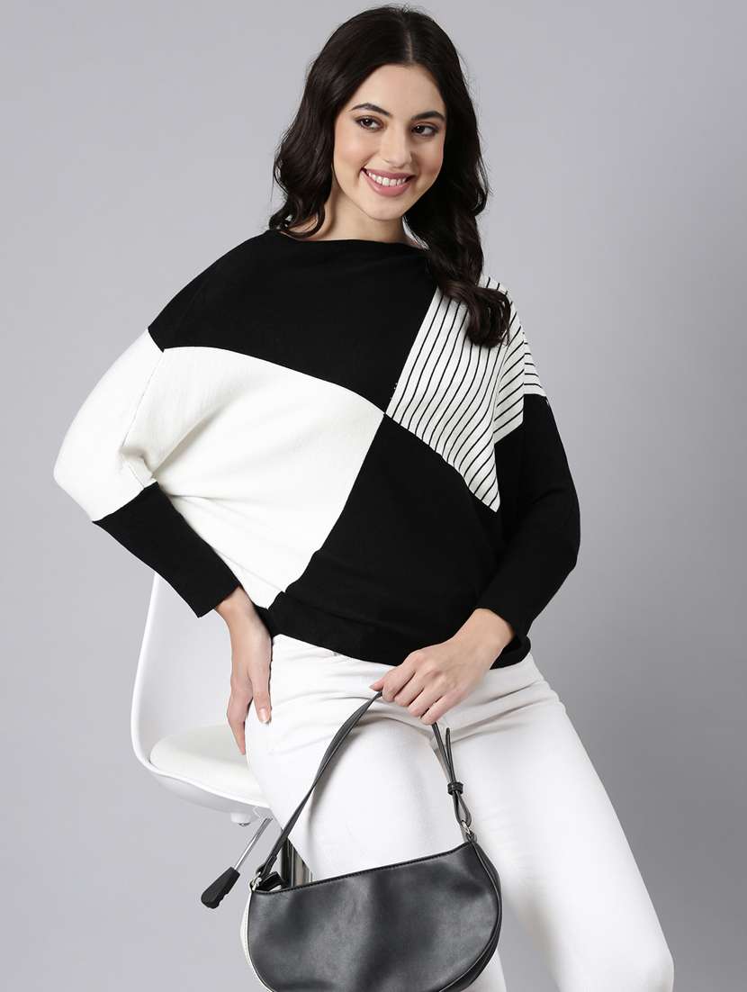 women stripes printed boxy top - 21023683 -  Standard Image - 1