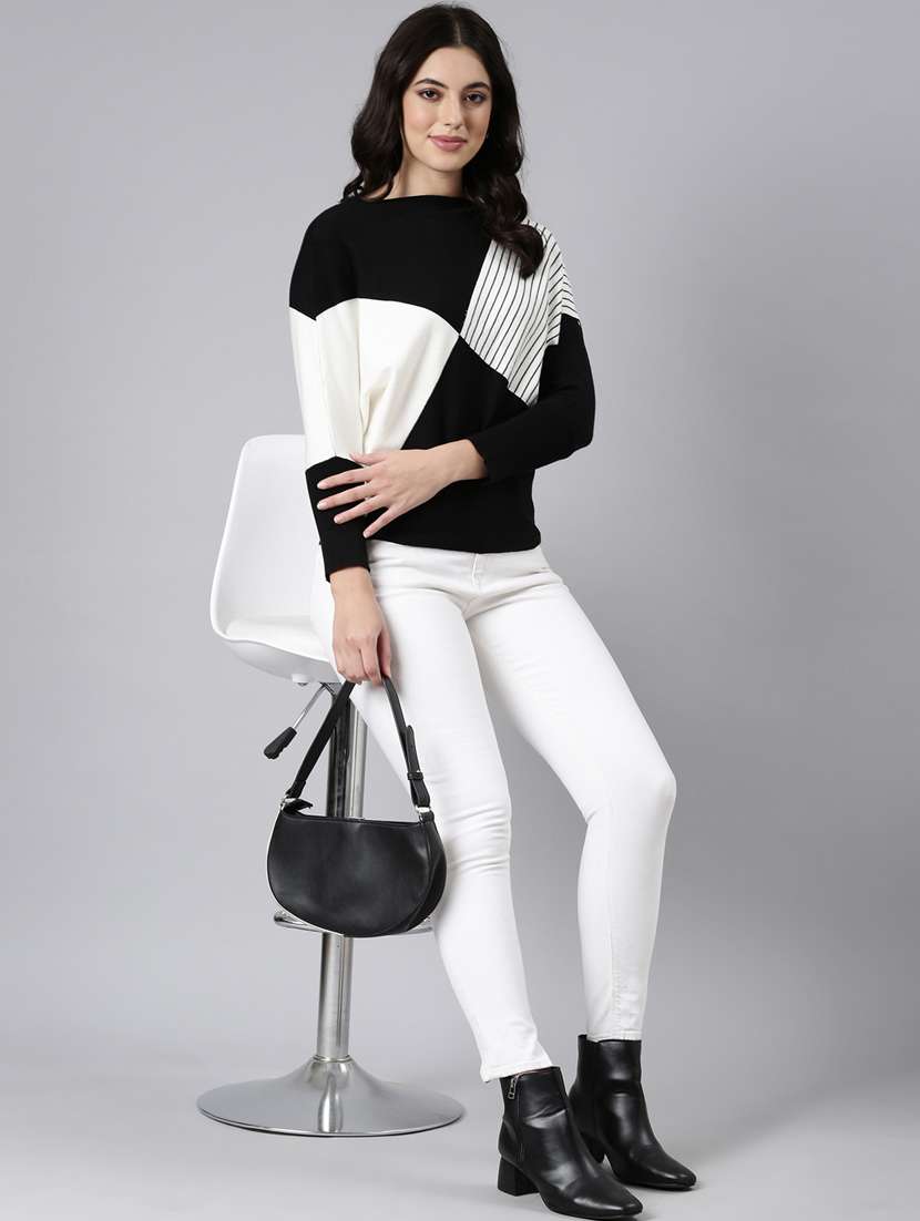 women stripes printed boxy top - 21023683 -  Standard Image - 4