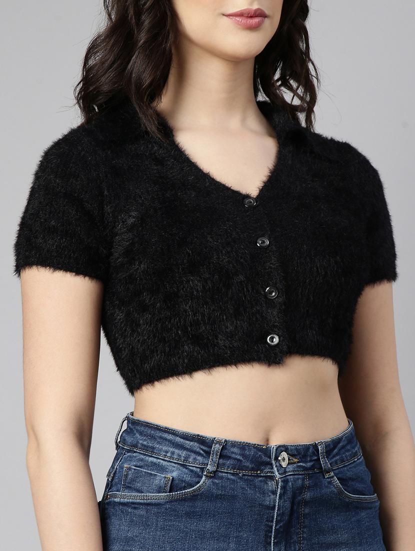 women solid color crop top - 21023701 - Standard Image - 6