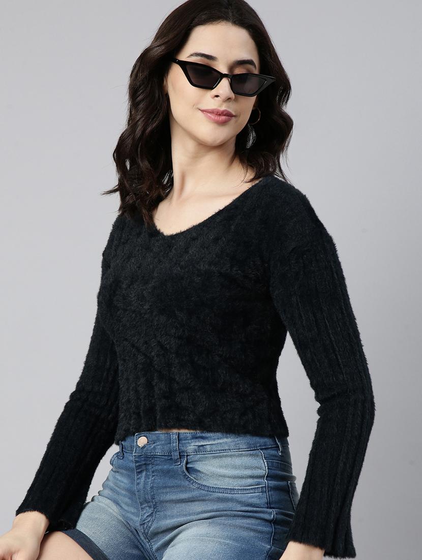 women solid color crop top - 21023709 -  Standard Image - 1